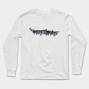 Birds on a tree branch Long Sleeve T-Shirt